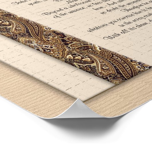 Desiderata "gewünschte Dinge" Braunes Design Poster (Ecke)