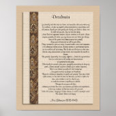 Desiderata "gewünschte Dinge" Braunes Design Poster (Vorne)