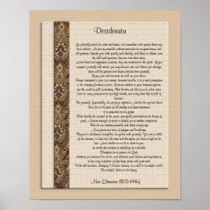 Desiderata "gewünschte Dinge" Braunes Design Poster