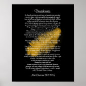Desiderata "gewünschte Dinge" Goldenes Federschwar Poster (Vorne)