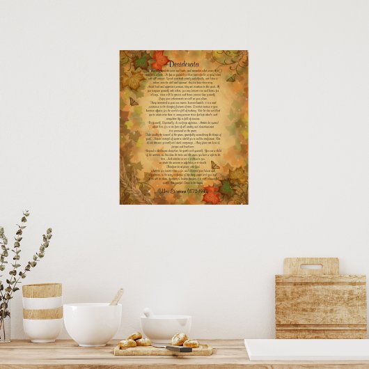 Desiderata "gewünschte Dinge" Herbstblätter Poster (Küche)