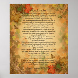 Desiderata "gewünschte Dinge" Herbstblätter Poster