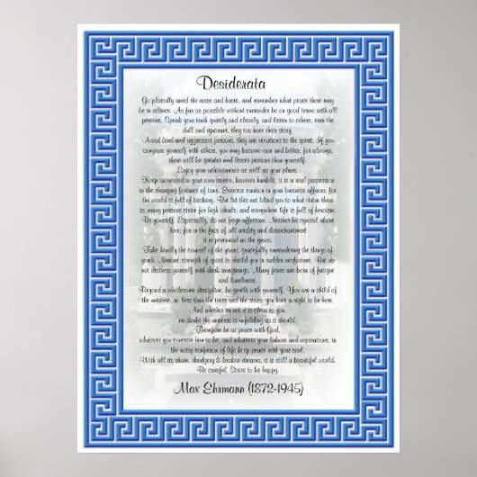 Desiderata "gewünschte Dinge" Poster (Vorne)