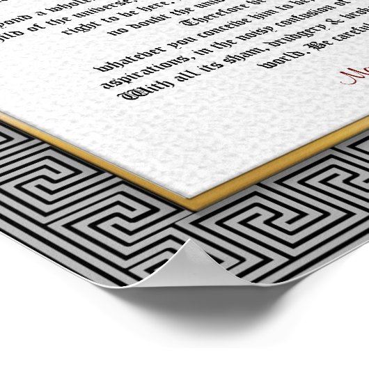 Desiderata "gewünschte Dinge", Prosa Poster (Ecke)