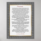 Desiderata "gewünschte Dinge", Prosa Poster (Vorne)
