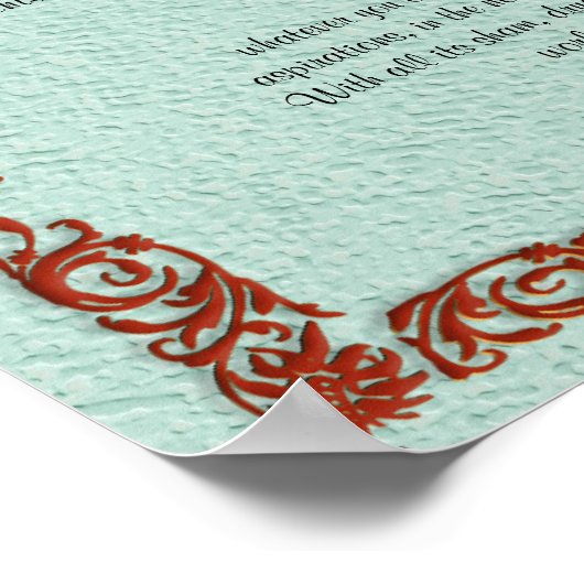 Desiderata "gewünschte Dinge", Prosa Poster (Ecke)