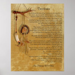 Desiderata "gewünschte Dinge", Prose Dreamcatcher Poster