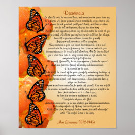 Desiderata "gewünschte Dinge", Prose Monarch butte Poster