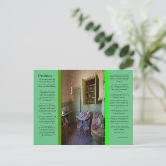 DESIDERATA Ghost Room Postkarte (Stehend Vorderseite)