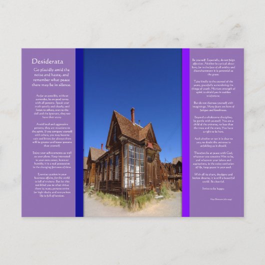 DESIDERATA Ghost Town Postkarte (Vorderseite)