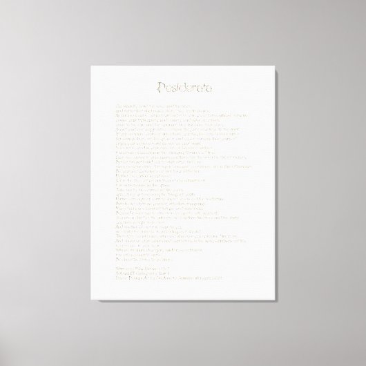 Desiderata Golden Abalone ArtbrushUI Typografie Leinwanddruck (Vorderseite)