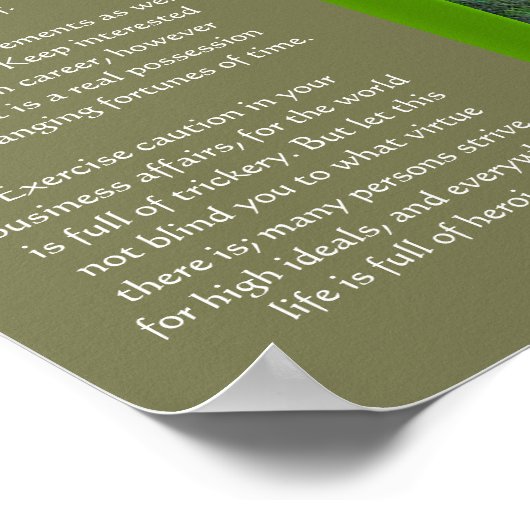 DESIDERATA Grass Road Posters Poster (Ecke)