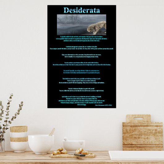Desiderata Gray Wolves Drinks Poster (Küche)