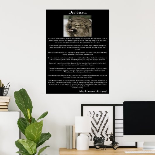 Desiderata Gray Wolves Posters Poster (Heimbüro)