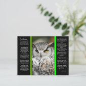 DESIDERATA Great Horn Owl Postkarte 1 (Stehend Vorderseite)