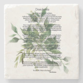 Desiderata Green Blätter Steinuntersetzer (Vorderseite)