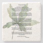 Desiderata Green Blätter Steinuntersetzer (Vorderseite)