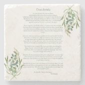 Desiderata Green Eucalyptus Steinuntersetzer (Vorderseite)