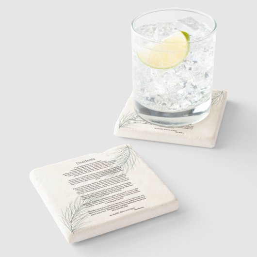 Desiderata Green Fern Leaf Steinuntersetzer (Seitenansicht)