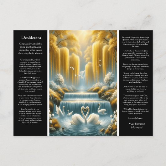 Desiderata Heart's Desire, Valley's Embrace Postkarte (Vorderseite)