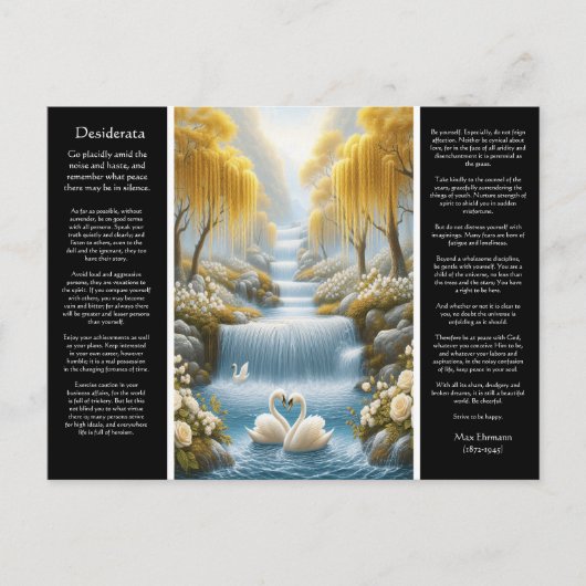 Desiderata Heart's Embrace, Valley's Grace Postkarte (Vorderseite)