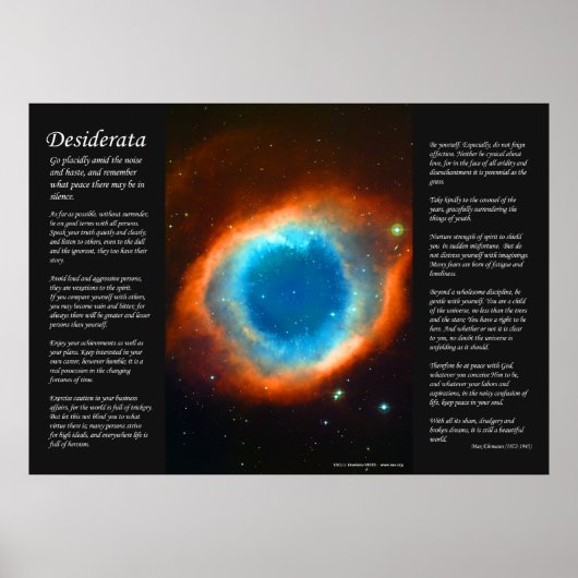 Desiderata - Helix Nebula, das Auge Poster (Vorne)