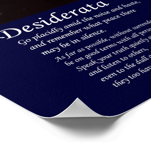 Desiderata - Himmelsgeist Poster (Ecke)