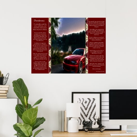 Desiderata Hot Red Car Posters Poster (Heimbüro)