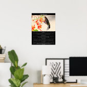 Desiderata Hummingbird belebt eine Blume Poster (Heimbüro)