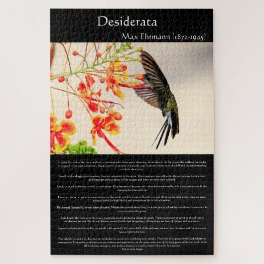 Desiderata Hummingbird belebt eine Blume Puzzle (Vertikal)