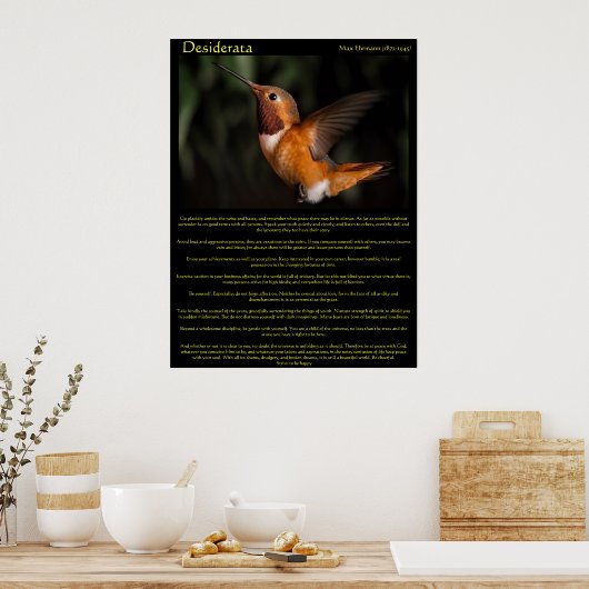 Desiderata Hummingbird Posters 2 Poster (Küche)