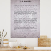 DESIDERATA in Lavendelfeldern für immer Poster (Küche)