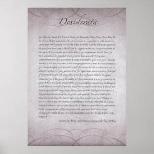 DESIDERATA in Lavendelfeldern für immer Poster