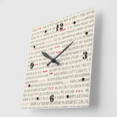 Desiderata Inspirational Gedicht Quadratische Wanduhr (Winkel)