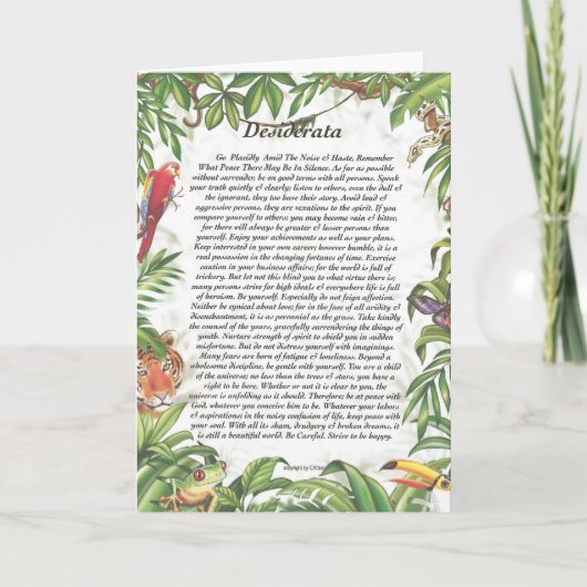 DESIDERATA-Karte Feiertagskarte (Vorderseite)