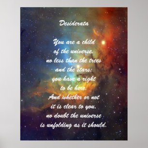 Desiderata-Kind des Universums Poster
