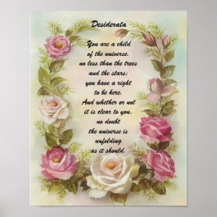 Desiderata-Kind des Universums Poster