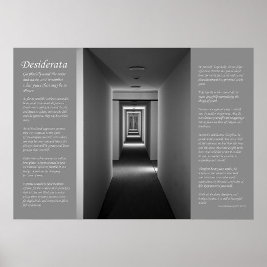Desiderata - Korridor mit neuem Verlauf Poster (Vorne)
