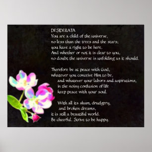 DESIDERATA kosmisches Blütenplakat Poster