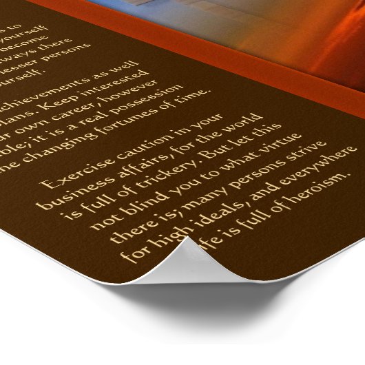 DESIDERATA-Kreuze über der Erde Poster (Ecke)