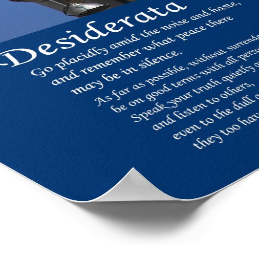 Desiderata - Leben im Gange Poster (Ecke)