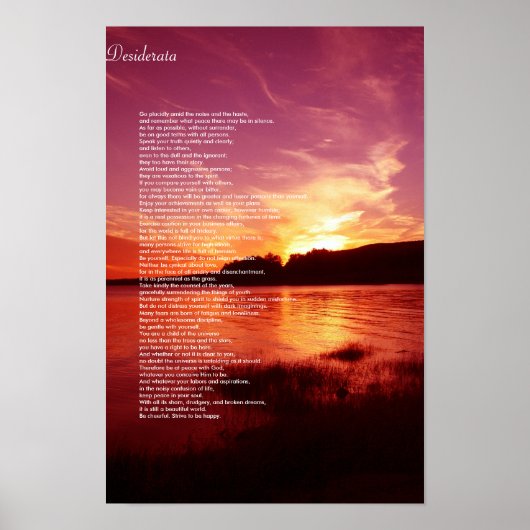 Desiderata Leinwand Poster (Vorne)