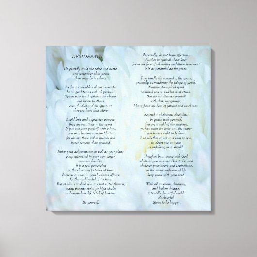 Desiderata Leinwanddruck (Vorderseite)