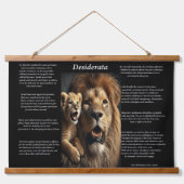 Desiderata: Löwenliche Uhr Wandteppich Mit Holzrahmen (Vorne)