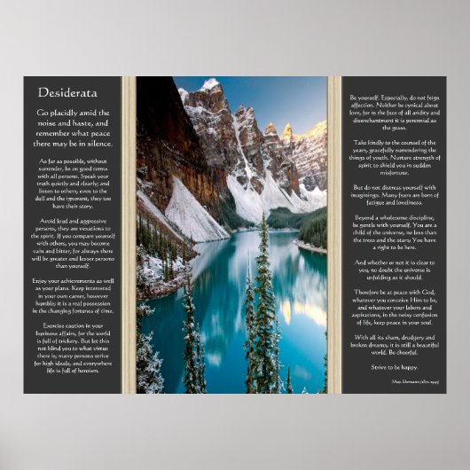 Desiderata Majestic Mountain View Poster (Vorne)