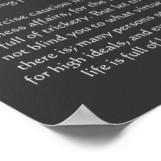 Desiderata Majestic Mountain View Poster (Ecke)