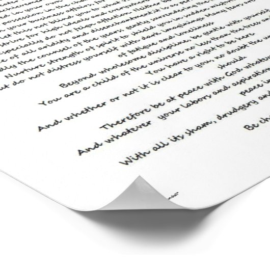 DESIDERATA MAX EHRMANN POSTER (Ecke)