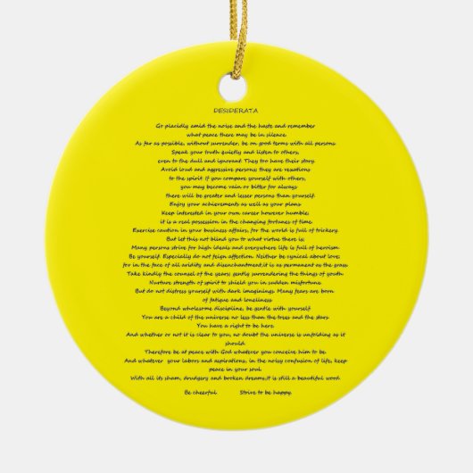 DESIDERATA MAX ERHMANN KERAMIK ORNAMENT (Vorne)