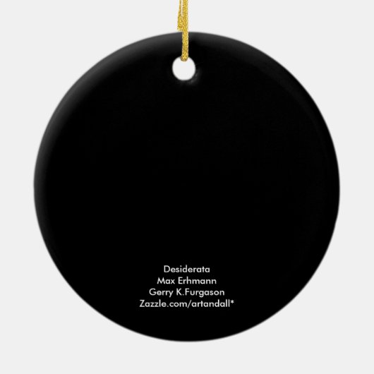 DESIDERATA MAX ERHMANN KERAMIK ORNAMENT (Hinten)