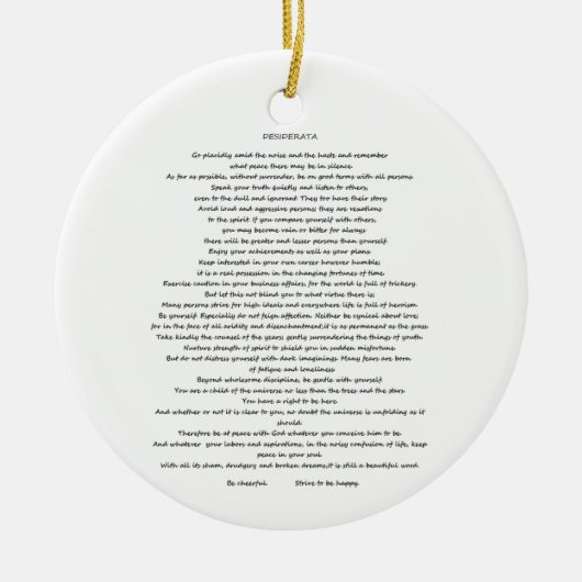 DESIDERATA MAX ERHMANN ORNANATION KERAMIK ORNAMENT (Vorne)